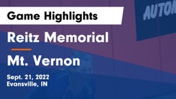 Reitz Memorial  vs Mt. Vernon  Game Highlights - Sept. 21, 2022