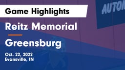Reitz Memorial  vs Greensburg  Game Highlights - Oct. 22, 2022