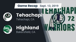 Recap: Tehachapi  vs. Highland  2019