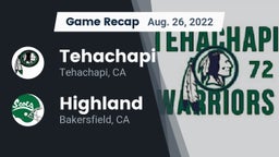Recap: Tehachapi  vs. Highland  2022