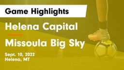 Helena Capital  vs Missoula Big Sky  Game Highlights - Sept. 10, 2022