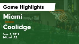 Miami  vs Coolidge Game Highlights - Jan. 3, 2019