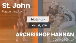 Matchup: St. John vs. ARCHBISHOP HANNAN  2016