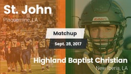 Matchup: St. John vs. Highland Baptist Christian  2017