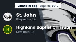 Recap: St. John  vs. Highland Baptist Christian  2017