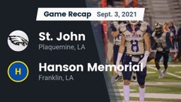 Recap: St. John  vs. Hanson Memorial  2021