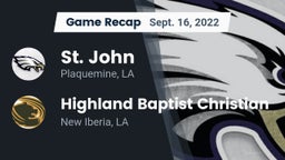 Recap: St. John  vs. Highland Baptist Christian  2022