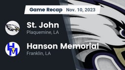 Recap: St. John  vs. Hanson Memorial  2023