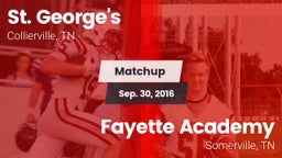 Matchup: St. George's High vs. Fayette Academy  2016