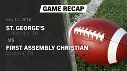 Recap: St. George's  vs. First Assembly Christian  2016