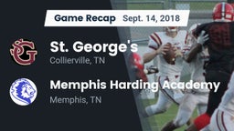 Recap: St. George's  vs. Memphis Harding Academy 2018