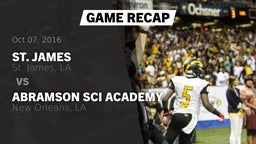 Recap: St. James  vs. Abramson Sci Academy  2016