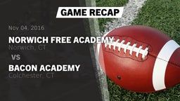 Recap: Norwich Free Academy  vs. Bacon Academy  2016
