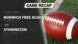 Recap: Norwich Free Academy  vs. Stonington  2016