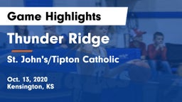 Thunder Ridge  vs St. John's/Tipton Catholic Game Highlights - Oct. 13, 2020