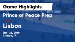 Prince of Peace Prep  vs Lisbon  Game Highlights - Jan. 22, 2019