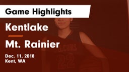 Kentlake  vs Mt. Rainier Game Highlights - Dec. 11, 2018