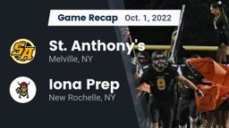 Recap: St. Anthony's  vs. Iona Prep  2022