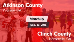 Matchup: Atkinson County vs. Clinch County  2016