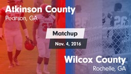 Matchup: Atkinson County vs. Wilcox County  2016