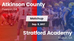 Matchup: Atkinson County vs. Stratford Academy  2017