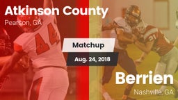 Matchup: Atkinson County vs. Berrien  2018