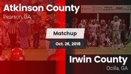 Matchup: Atkinson County vs. Irwin County  2018
