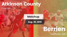 Matchup: Atkinson County vs. Berrien  2019