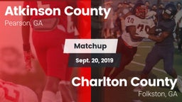 Matchup: Atkinson County vs. Charlton County  2019