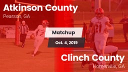Matchup: Atkinson County vs. Clinch County  2019