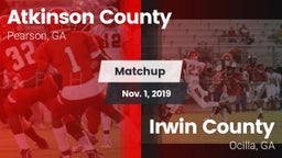 Matchup: Atkinson County vs. Irwin County  2019