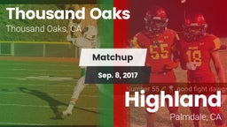 Matchup: Thousand Oaks High vs. Highland  2017