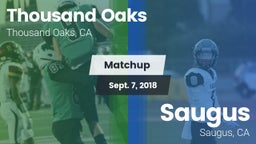 Matchup: Thousand Oaks High vs. Saugus  2018