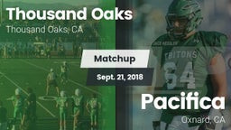 Matchup: Thousand Oaks High vs. Pacifica  2018