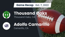 Recap: Thousand Oaks  vs. Adolfo Camarillo  2022