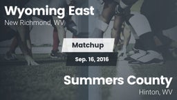 Matchup: Wyoming East vs. Summers County  2016