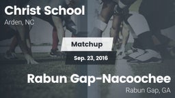 Matchup: Christ School vs. Rabun Gap-Nacoochee  2016