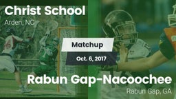 Matchup: Christ School vs. Rabun Gap-Nacoochee  2017