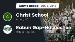Recap: Christ School vs. Rabun Gap-Nacoochee  2018