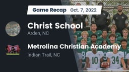 Recap: Christ School vs. Metrolina Christian Academy  2022