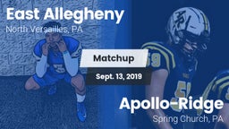 Matchup: East Allegheny vs. Apollo-Ridge  2019