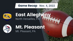 Recap: East Allegheny  vs. Mt. Pleasant  2022