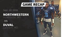 Recap: Northwestern  vs. DuVal  2016