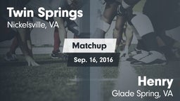 Matchup: Twin Springs vs. Henry  2016