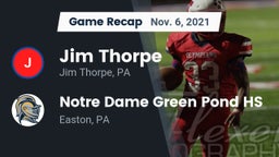 Recap: Jim Thorpe  vs. Notre Dame Green Pond HS 2021