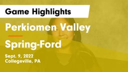 Perkiomen Valley  vs Spring-Ford  Game Highlights - Sept. 9, 2022