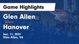 Glen Allen  vs Hanover  Game Highlights - Jan. 11, 2023