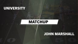 Matchup: University vs. John Marshall  2016