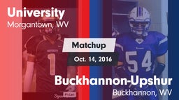 Matchup: University vs. Buckhannon-Upshur  2016