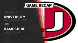 Recap: University  vs. Hampshire  2016